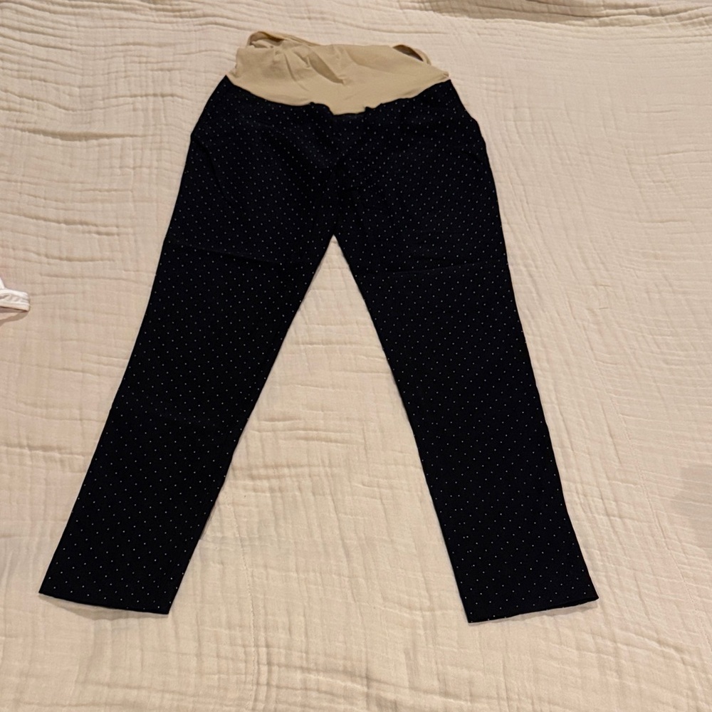 Motherhood Maternity Black Polka Dot Ankle Pants